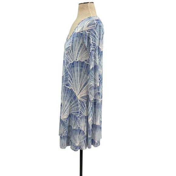 Tori Richard Honolulu Jersey Mini Dress Seashell‎ Print Blue Size Small - Picture 5 of 10